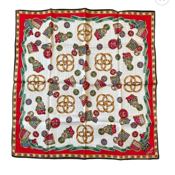 Celine Paris Multicolor Silk Scarf - Picture 3 of 4